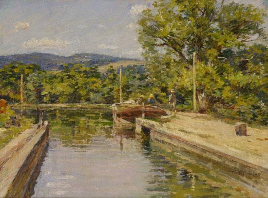 Theodore Robinson Canal Scene oil painting picture